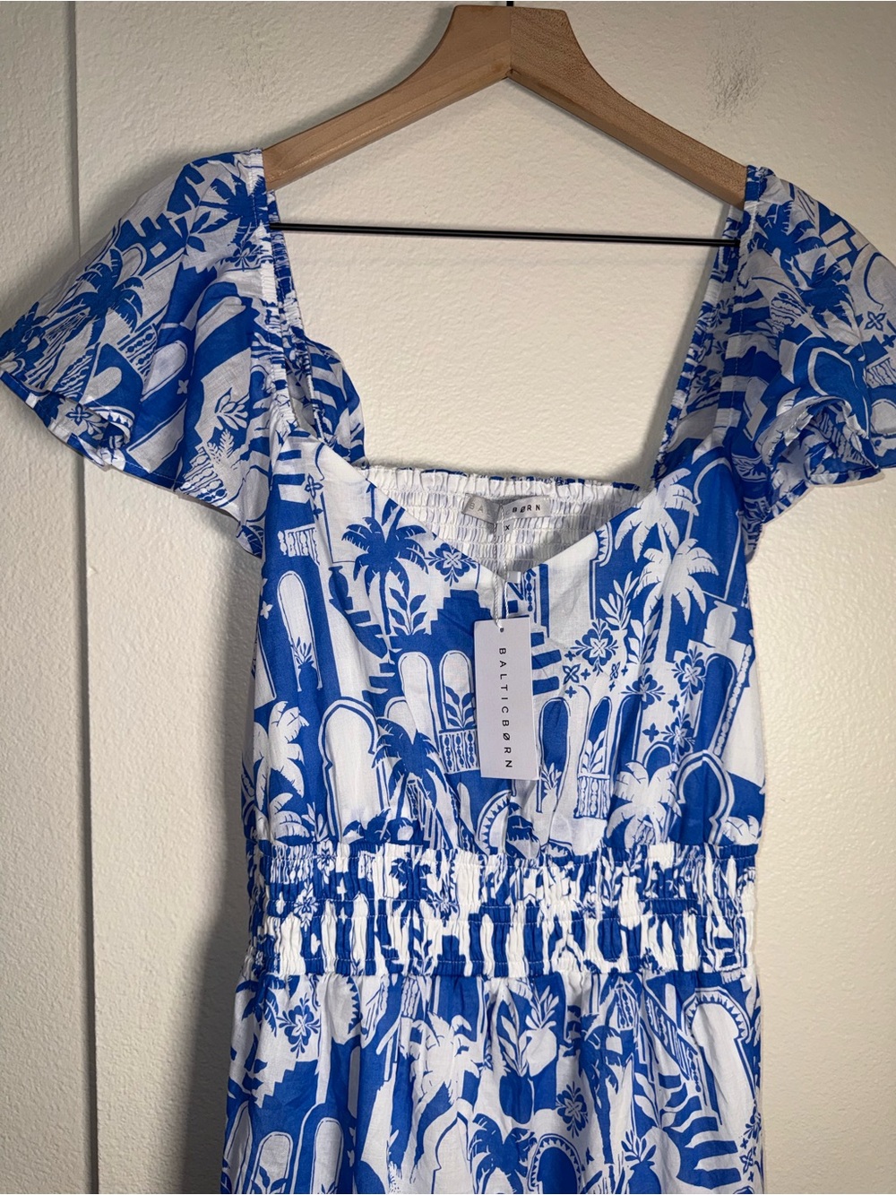 NWT BALTIC BORN Catira smocked lightweight cut out vacation maxi dress 1X - Picture 8 of 9